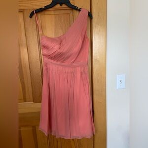 J. Crew One-Shoulder Coral Dress